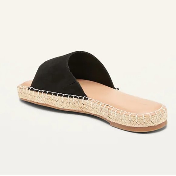 Old Navy Faux-Suede Espadrille Slide Sandals in Blackjack - Picture 4 of 4